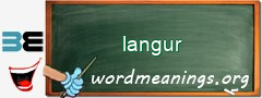 WordMeaning blackboard for langur